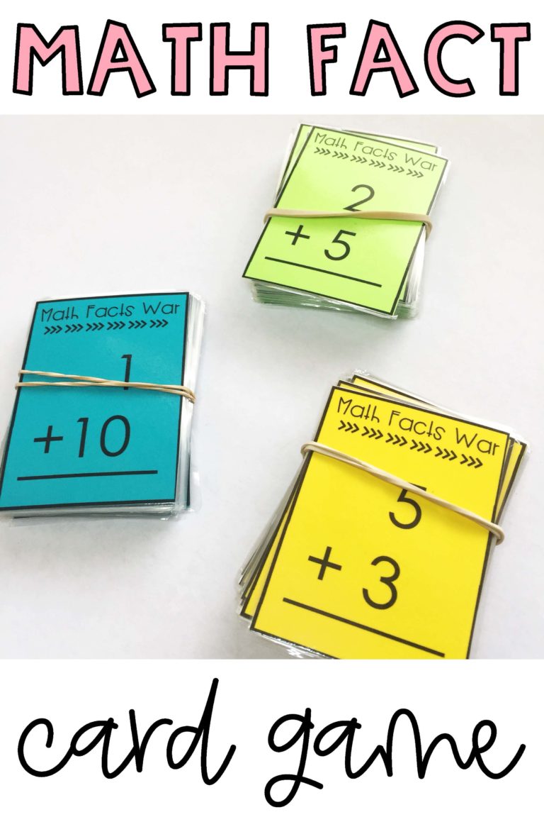 Three Easy to Make Math Facts Games - Teaching with Kaylee B