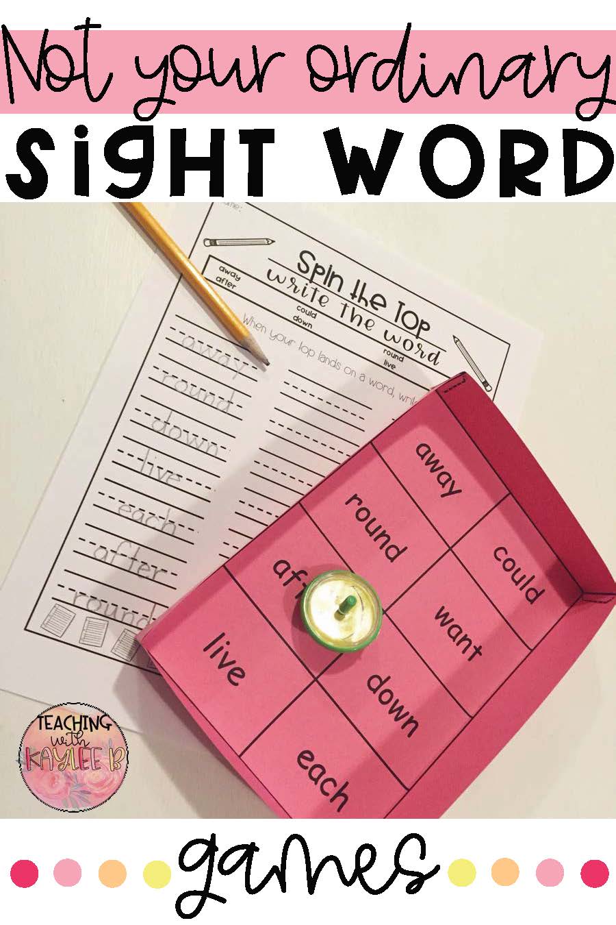 sight word games kindergarten