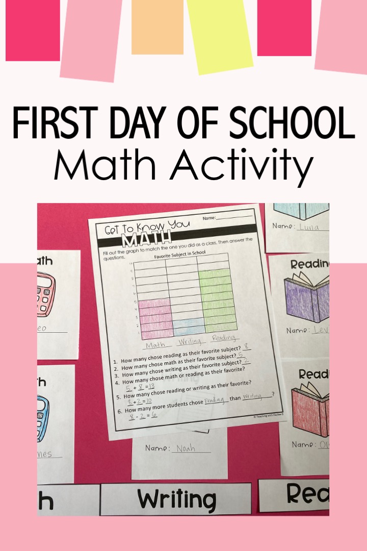 first day of school math activity