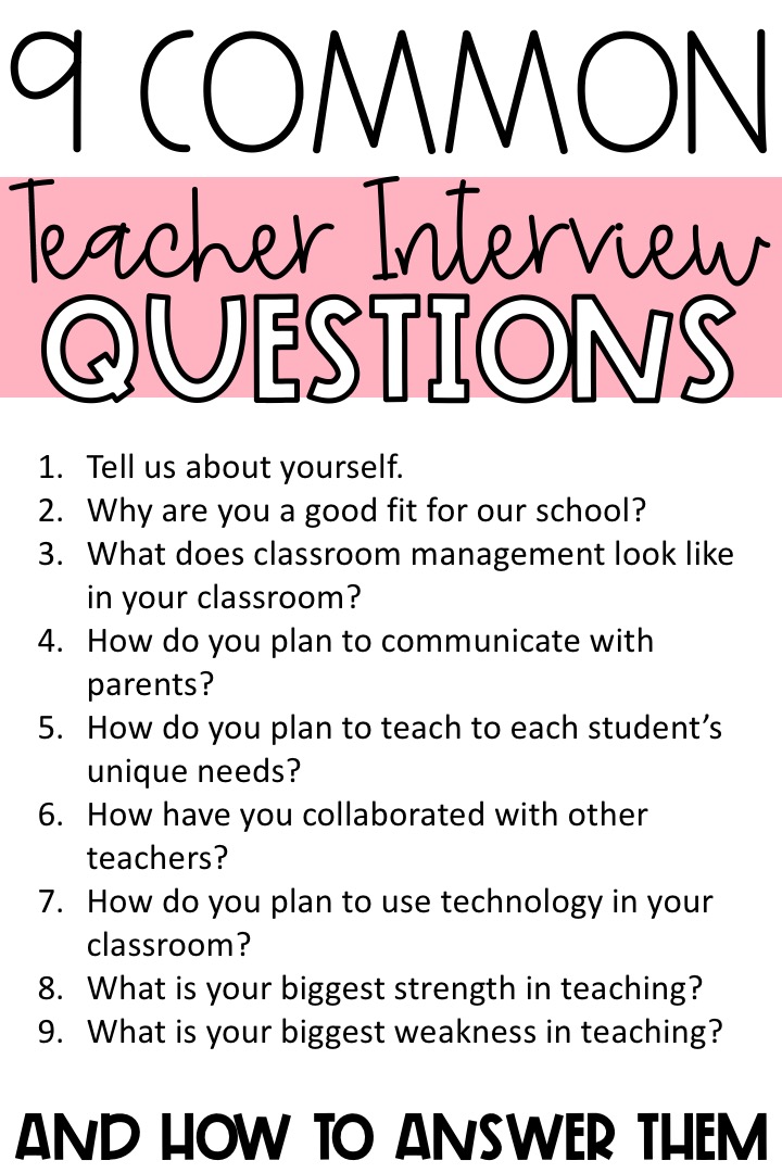 sample interview questions for education