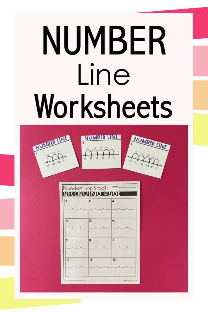 number line addition worksheets