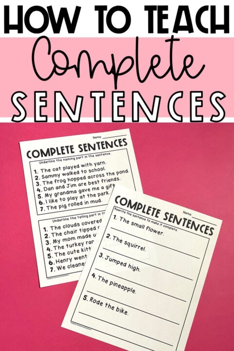 The Best Complete Sentences Anchor Chart to Help Young Students ...