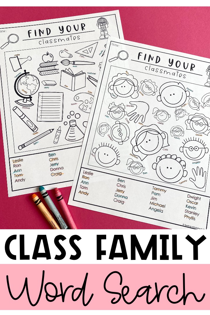 class family word search