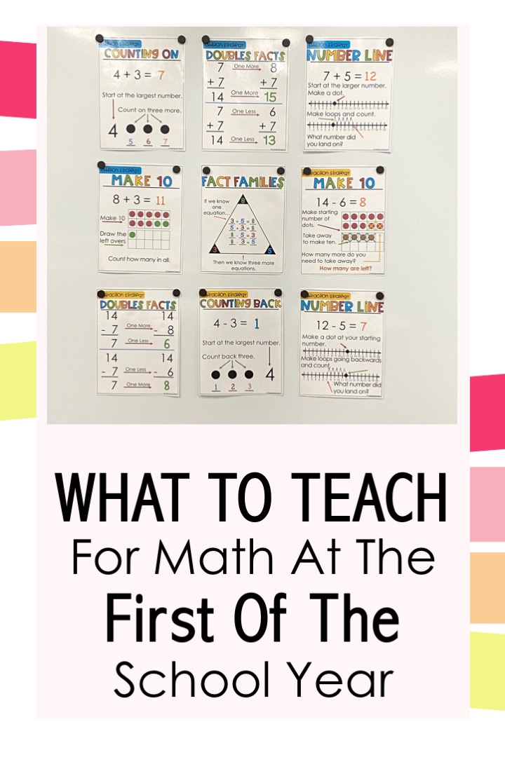 beginning of the school year math activities