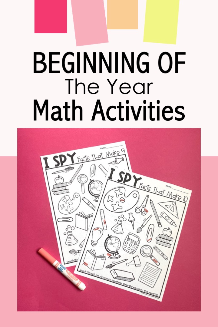 math beginning of the year activities