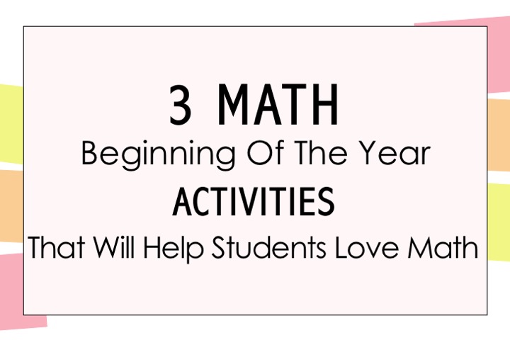 math beginning of the year activities