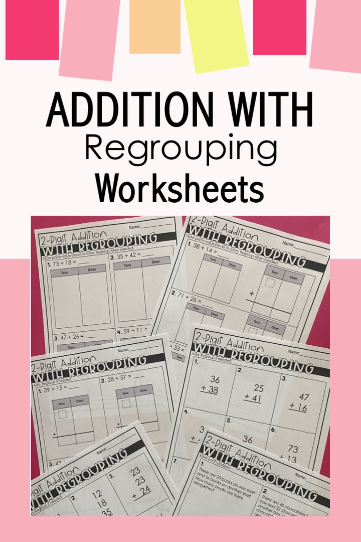 2 digit addition with regrouping worksheets 2nd grade