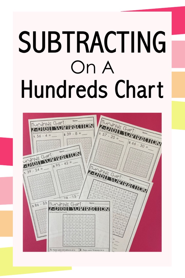 subtraction on a hundreds chart worksheets