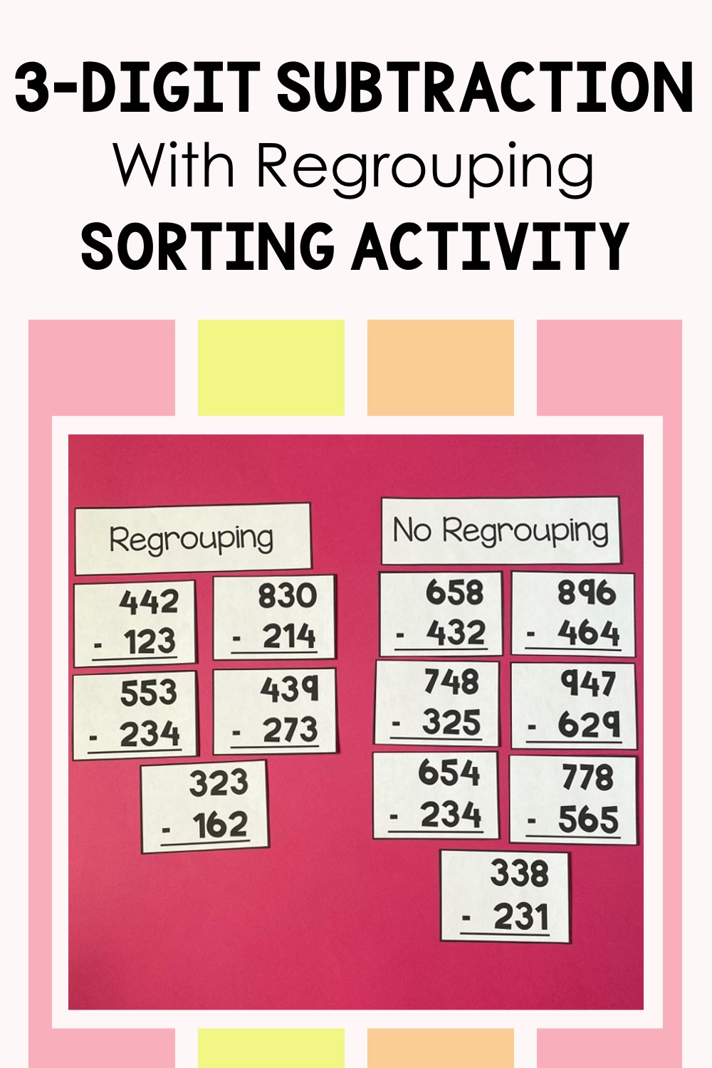 3 digit subtraction with regrouping printable worksheets