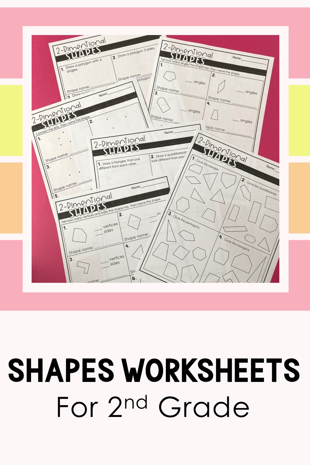 shape worksheets for 2nd grade