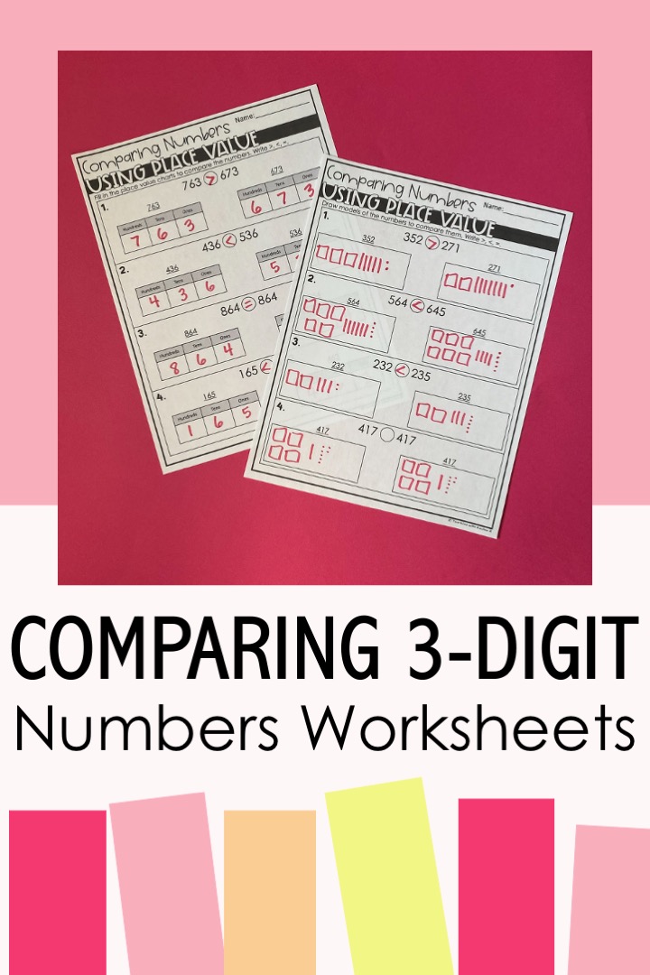 comparing 3 digit numbers worksheet