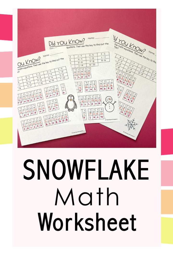 snowflake math worksheet