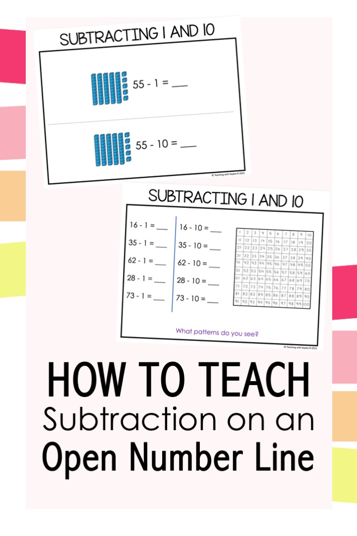 subtraction on an open number line