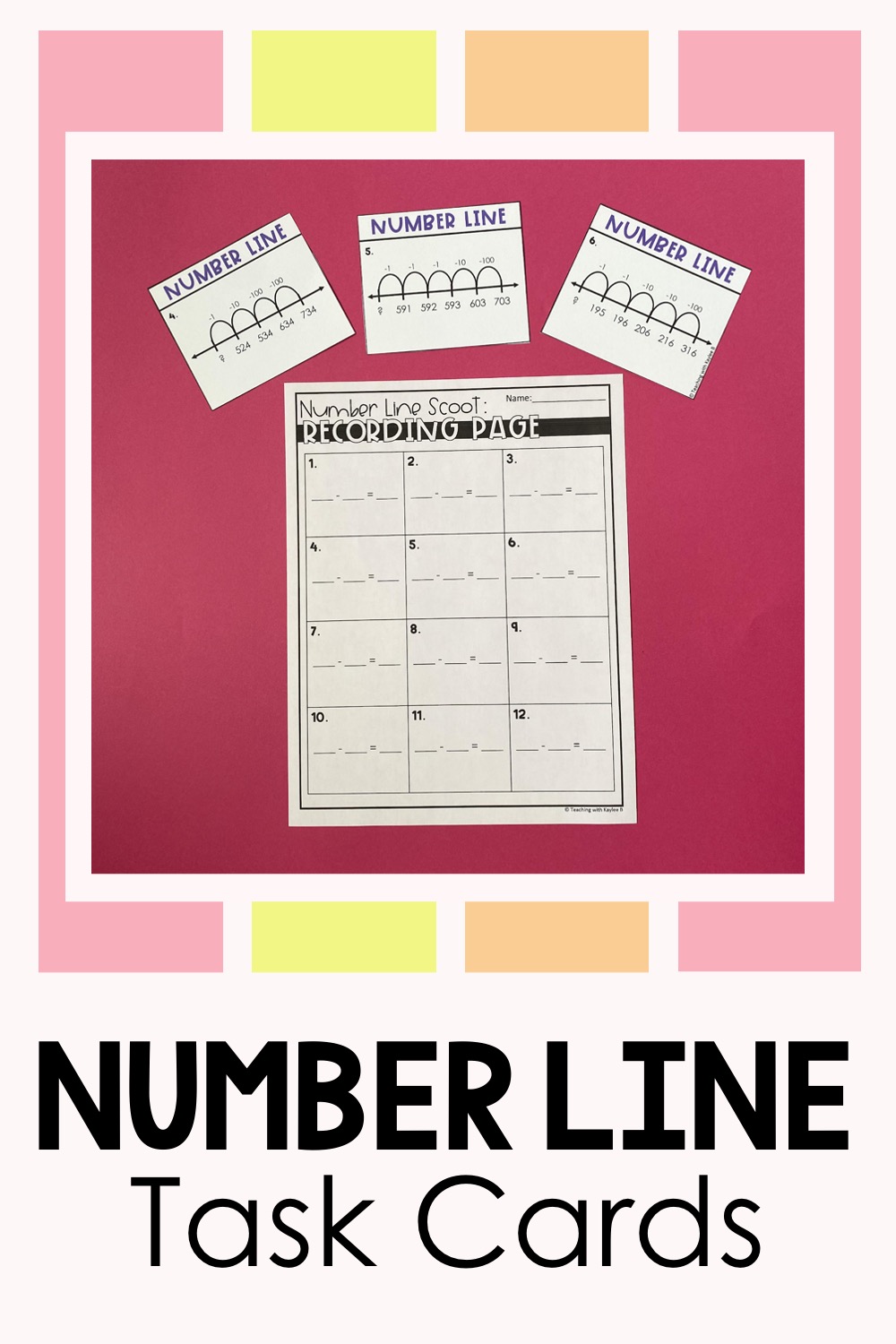 number line 3 digit subtraction