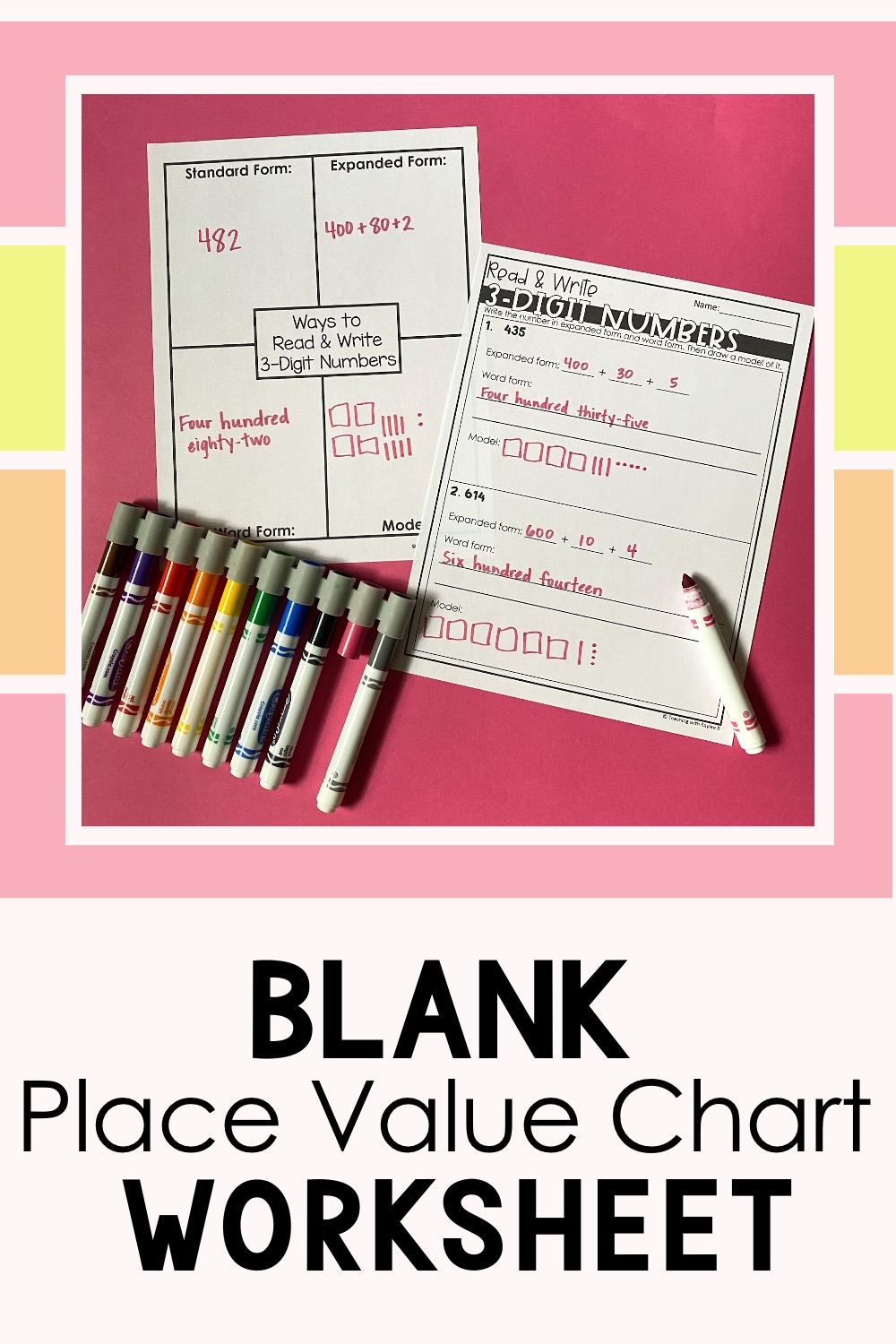 place value chart blank