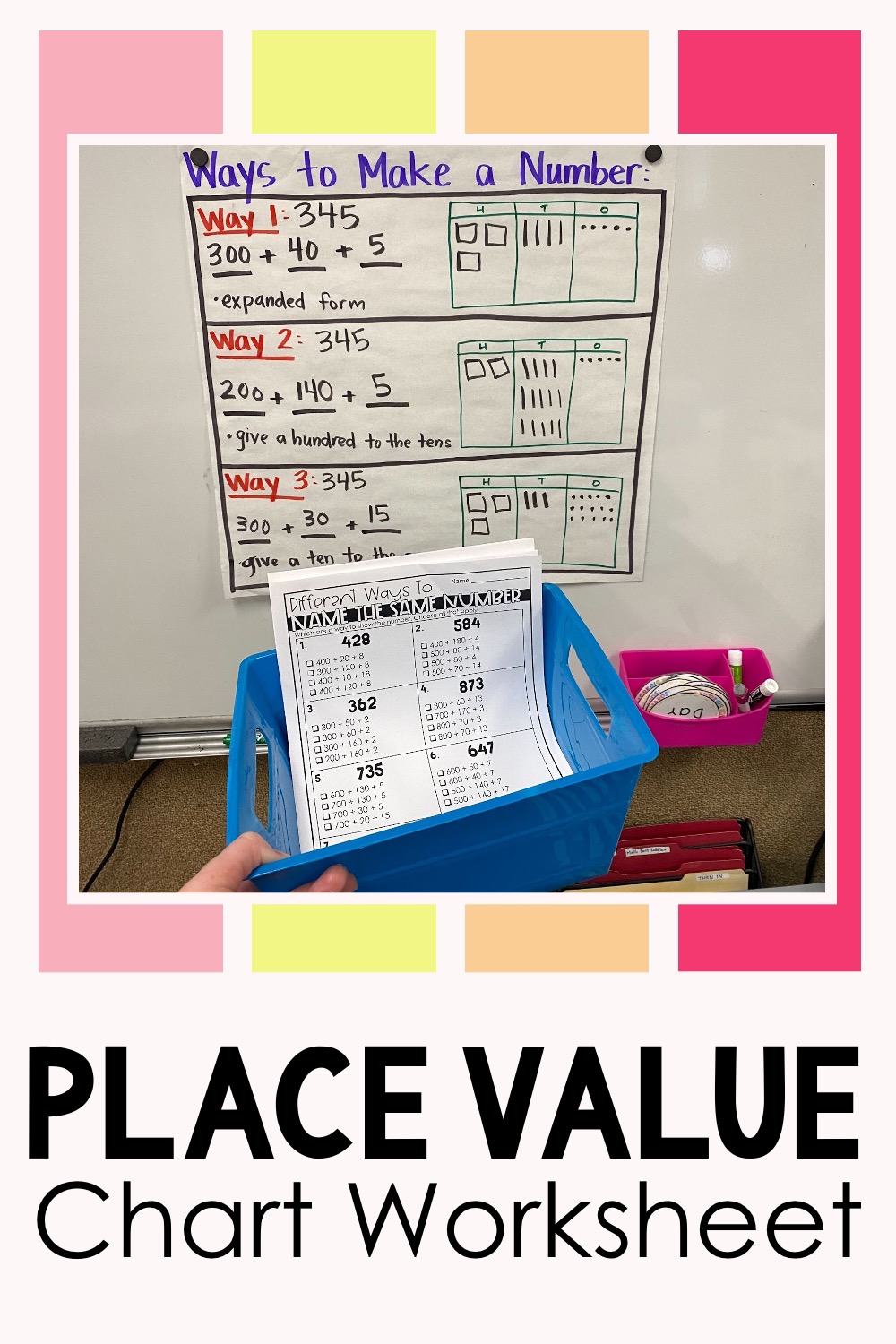 place value chart worksheet