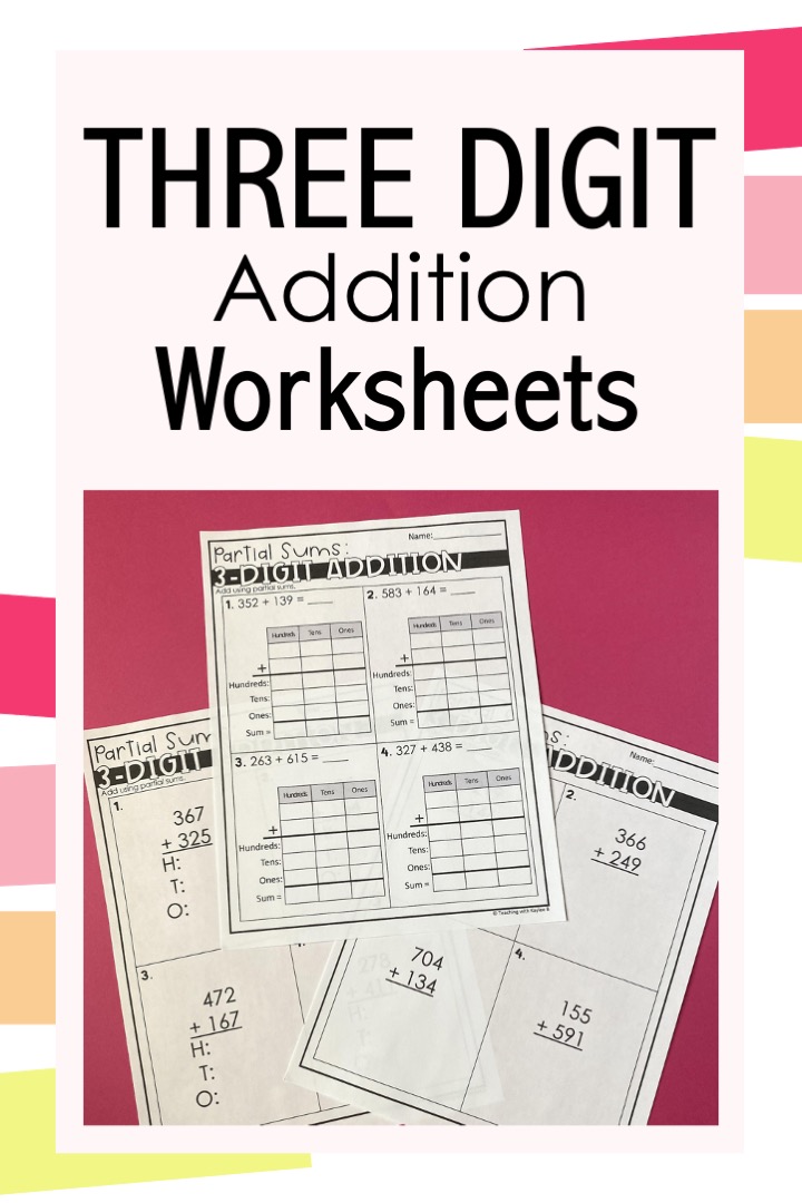  three digit addition worksheet