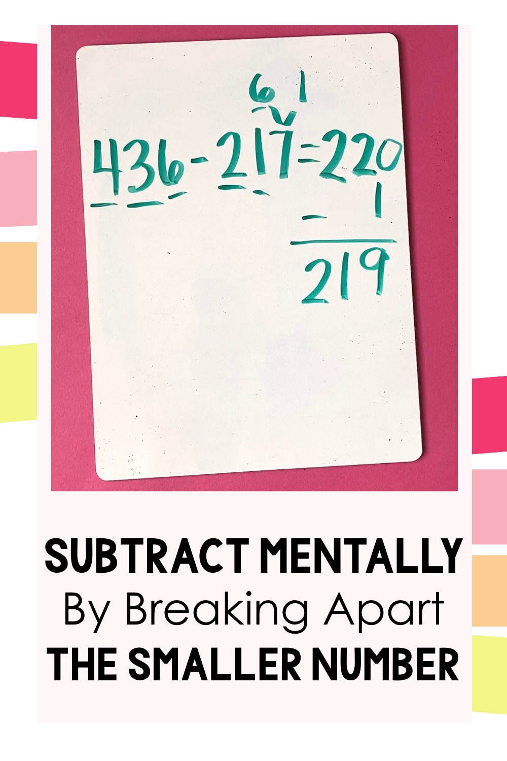 subtract mentally by breaking apart the smaller number