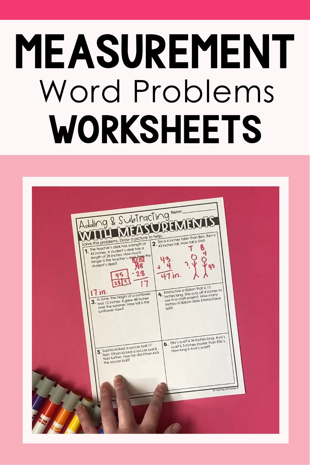 measurement word problems worksheet